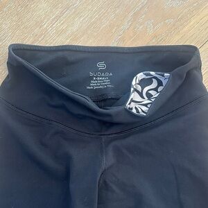 Sudara Black Leggings with Patterned Pocket